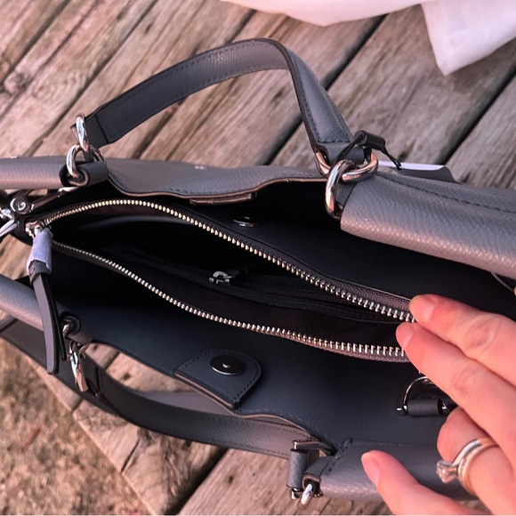 Calvin Klein NWT! Gray Satchel Handbag Purse with Dust-bag - Picture 11 of 16